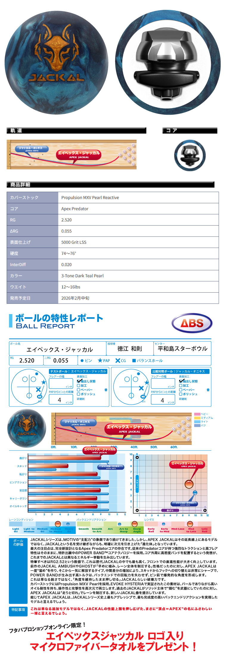 ボウリング用品 ボウリングボール モーティブ MOTIV　エイペックスジャッカル　APEX JACKAL
  