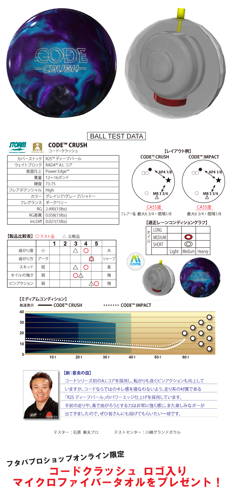 ボウリングボール ハイスポーツ HISPORTS　ストーム STORM　コードクラッシュ　CODE™ CRUSH

