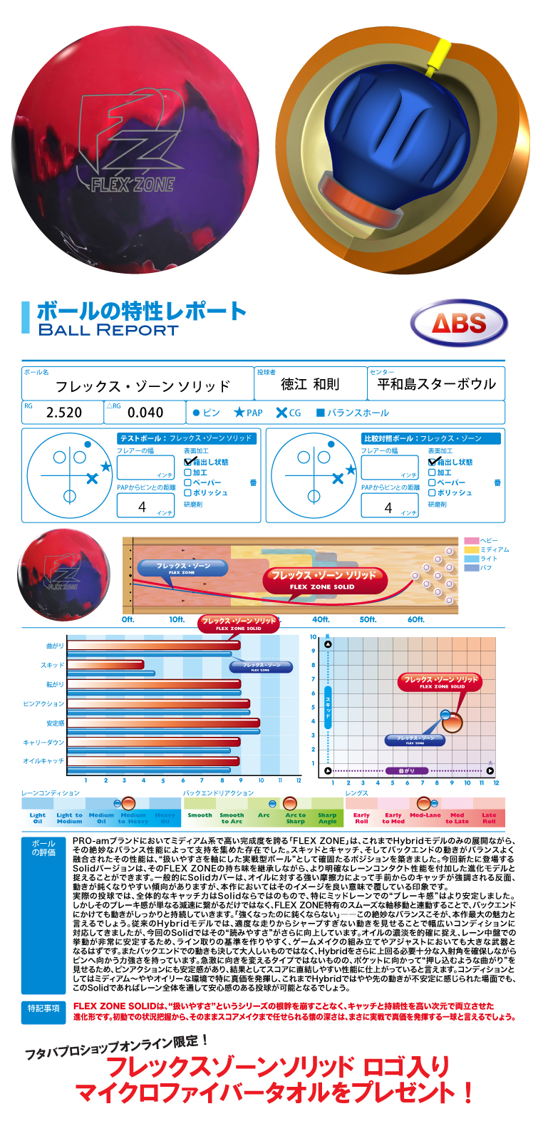 ボウリング用品 ボウリングボール プロアム Pro-am　フレックスゾーンソリッド　FLEX ZONE SOLID
  