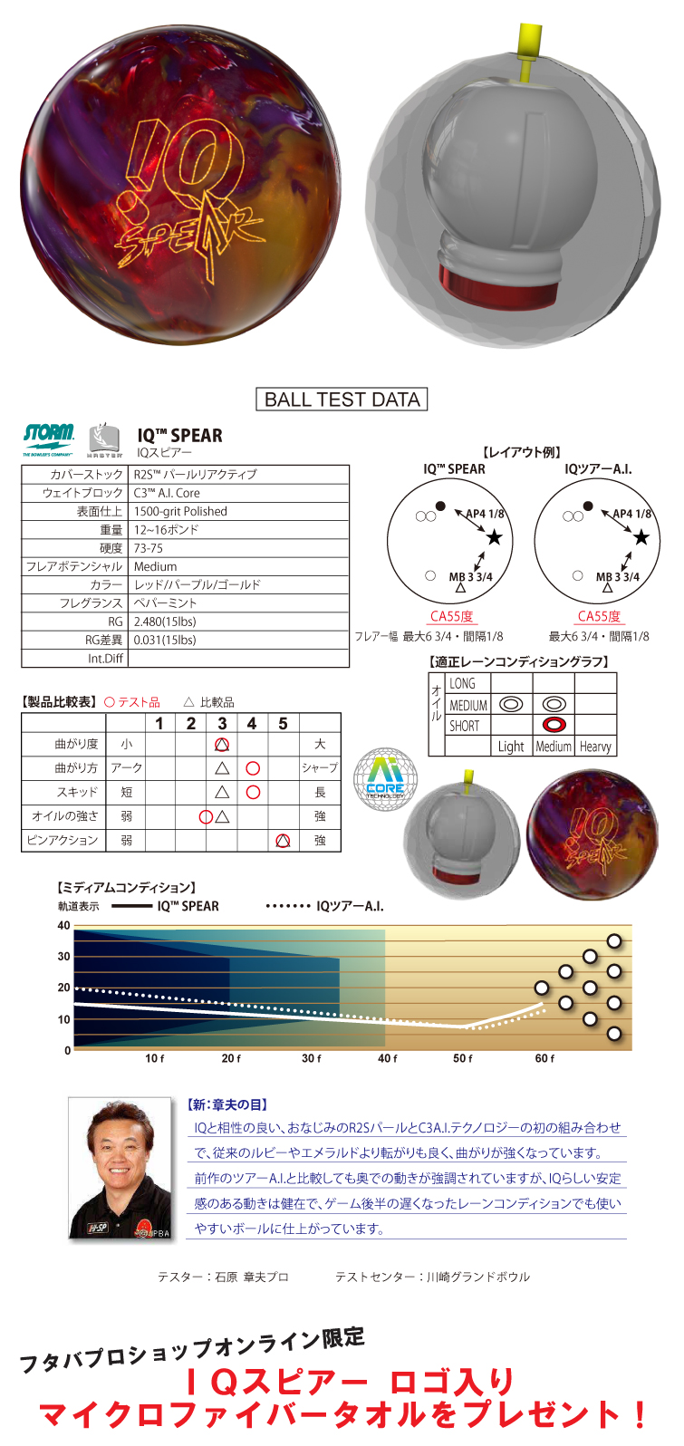ボウリングボール ハイスポーツ HISPORTS　STORM　ストーム　IQスピアー　IQSPEAR