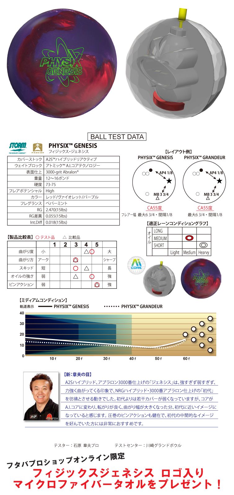 ボウリングボール ハイスポーツ HISPORTS　ストーム STORM　フィジックスジェネシス　PHYSIX™ GENESIS
