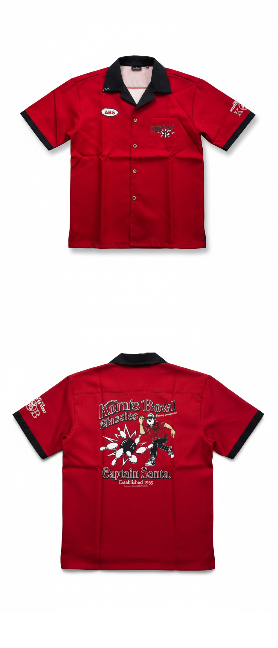 ボウリングウェア  ABS キャプテンサンタ×ブラザーコーン×ABS JBK-RED　CAPTAIN ＳＡＮＴＡ×Br.KORN×ABS　　