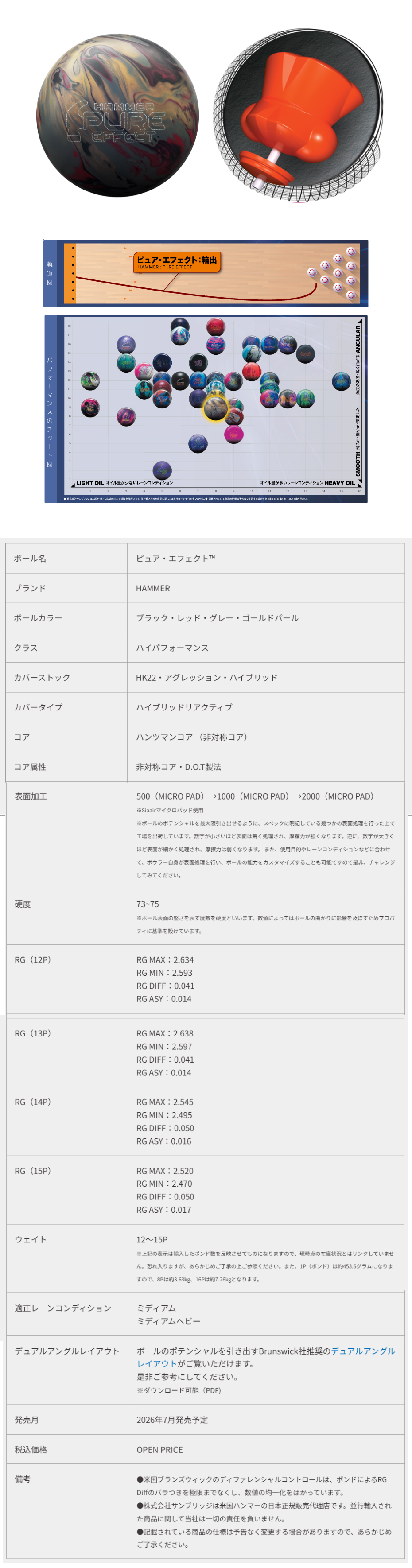 ボウリング用品  ボウリングボール ピュア・エフェクト PURE EFFECT

　
  