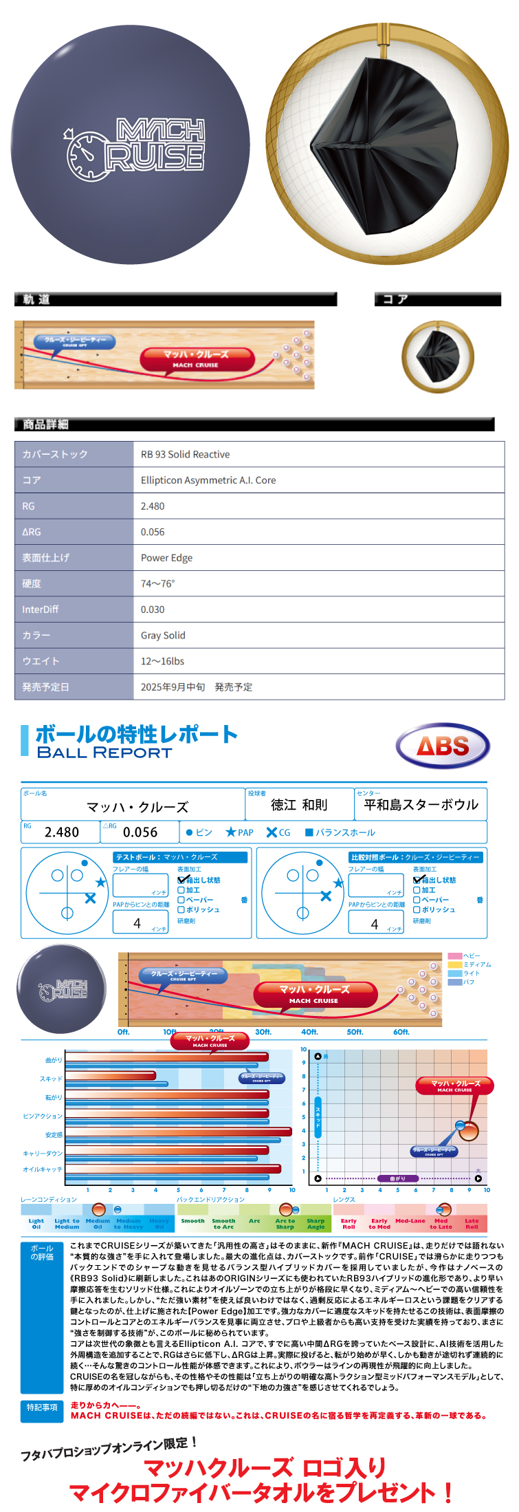 ボウリング用品 ボウリングボール 900グローバル 900GLOBAL　マッハクルーズ　MACH CRUISE
  